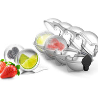 4-Cavity Sphere Ice Ball Maker Mold for Whiskey and Cocktails