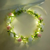 LED Light-Up Floral Headband for Stage Performance, Travel, and Festivals