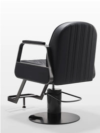 Modern Hydraulic Reclining Barber Chair for Hair Salon, Stainless Steel Base, Adjustable Swivel Styling Chair