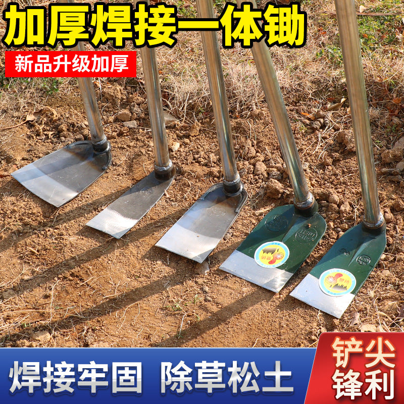 Heavy-Duty Manganese Steel Garden Hoe with Long Handle for Farming and Weeding
