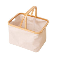 Foldable Fabric Storage Basket with Handles for Laundry, Toys, and Picnics