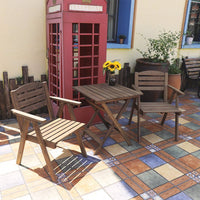 Solid Wood Foldable Table and Chair Set for Home and Outdoor Use