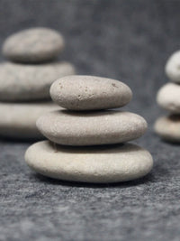 Zen Garden Natural Stone Stacking Rocks Micro Landscape Ornament with Base and Rake