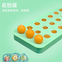 DIY Spherical Ice Cube Tray with Lid, Food-Grade Silicone Mold for Mochi & Fillings