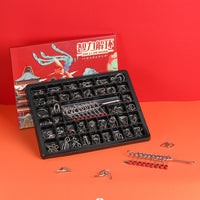 9-Link Puzzle Set Luban Lock Brain Teaser for Kids and Adults