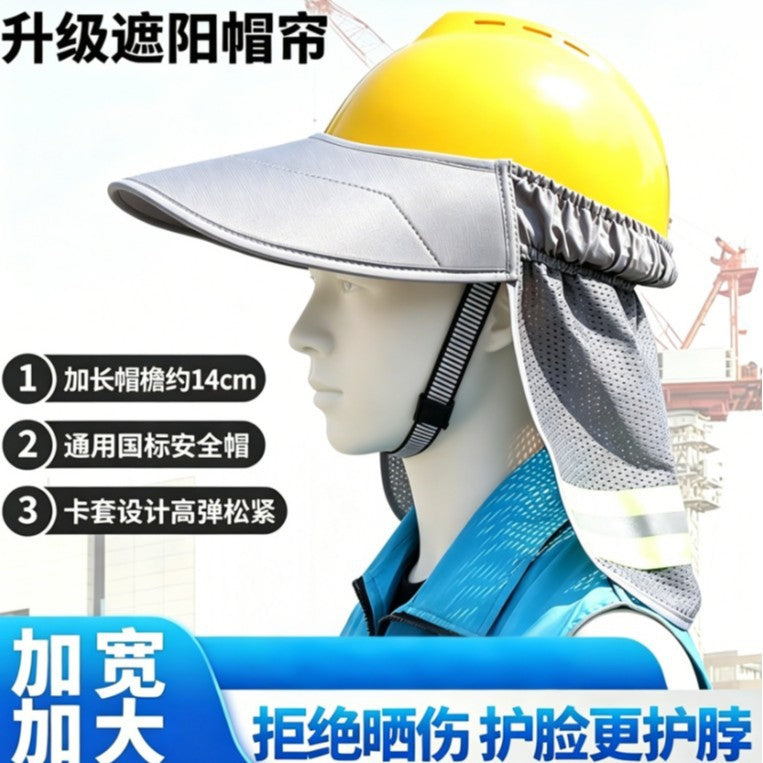 Safety Helmet Sun Shade with Reflective Wide Brim for Construction Work