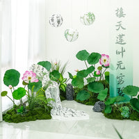 Artificial Lotus Flower and Leaf Arrangement for Home and Garden Decor