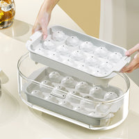 Stackable Ice Cube Tray with Lid and Storage Bin, Food-Grade Ice Ball Maker for Summer Drinks