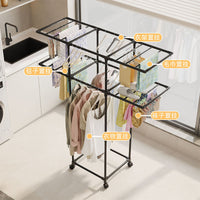 Portable Garment Rack with Storage Shelves - Multi-functional Clothes Organizer for Bedroom & Balcony