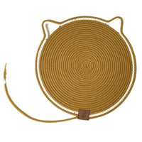 Braided Cotton Rope Cat Scratching Mat with Integrated Toy Ball - Washable Pet Sleeping Pad