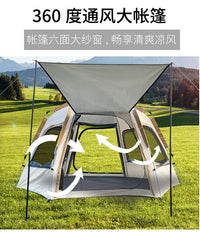 Automatic Hexagonal Pop-Up Camping Tent with UV Protection and Waterproofing