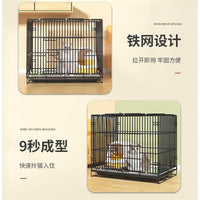 Indoor Multi-Tier Cat Cage with Litter Box, Large Space Cat House Pet Crate