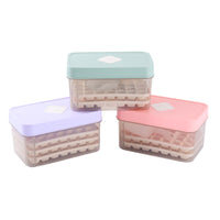 Press-Type Ice Cube Tray with Lid, Food-Grade Square Ice Maker and Storage Box for Freezer