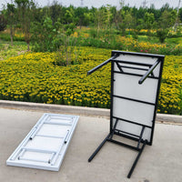 Folding Conference Table with Moisture-Proof Finish and Painted Steel Frame