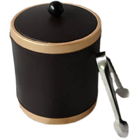 Leatherette Double-Wall Insulated Ice Bucket with Lid for Bar & Wine