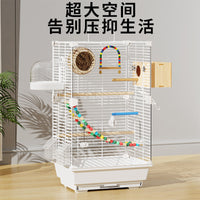 Large Acrylic Bird Cage with Anti-Splash Design for Parrots and Mynahs, Breeding Aviary