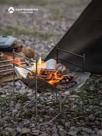 KEEMANS Portable Folding Wood Burning Stove for Camping Hiking Bonfire BBQ
