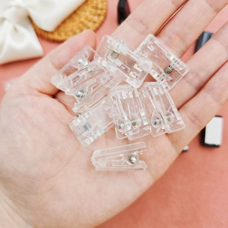 DIY Self-Adhesive Acrylic Clip for ID Badges & Photos, Double-Sided Transparent Plastic Holder for Crafts