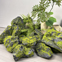 Japanese Wabi-Sabi Style PU Artificial Mossy Rock Landscape Stones for Garden Decor