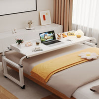 Adjustable Height Mobile Overbed Table with Wheels for Laptop and Study