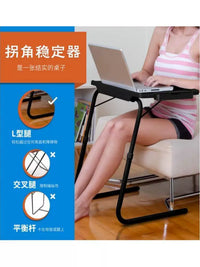 Portable Folding Bedside Table with Height Adjustment, Plastic Study Desk for Laptops and Tablets, Outdoor Use