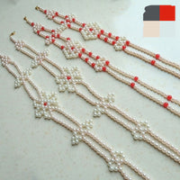 Ming Dynasty Style Faux Pearl Hairpin Set for Hanfu Wedding Phoenix Crown Headdress