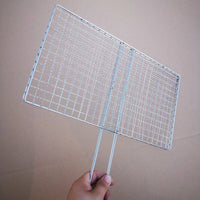 Portable BBQ Grilling Basket with Foldable Handle for Fish and Meat
