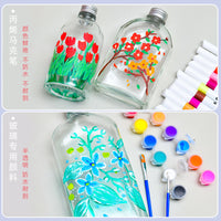 DIY Hand-Painted Glass Bottle Craft Kit for Kids - Creative Painting & Graffiti Lucky Star Bottle