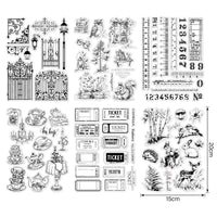 Clear Silicone Stamps for DIY Journal Decoration, Vintage Background & Basic Designs