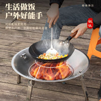Outdoor Fire Pit BBQ Grill with Charcoal Brazier for Heating and Tea Boiling