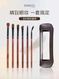 3000 Feathers Eyeshadow Brush Set for Detailed Eye Makeup, Blending, Laying Color, Lower Lash Line, and Eyeliner