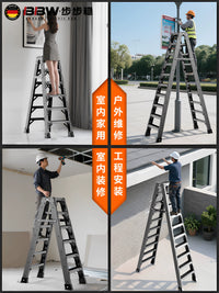 Thickened Foldable Carbon Steel & Aluminum Alloy Stepladder for Home & Construction Use