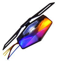 Motorcycle Universal LED Tail Light with Integrated Brake, Turn Signal, and License Plate Light with Bracket