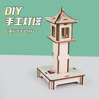 DIY Wooden Lighthouse 3D Puzzle Model Kit for Kids