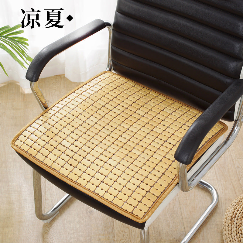 Bamboo Mahjong Bead Cooling Seat Cushion for Office Chair Car Summer Breathable Mat