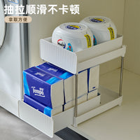Under-Sink Pull-Out Storage Organizer for Bathroom and Kitchen Cabinets