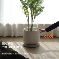 Square Plant Caddy with Wheels and Water Tray, Heavy-Duty Plastic Rolling Planter Stand