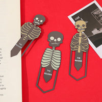 Dark Skull Metal Bookmark "THE READER" Halloween Gift