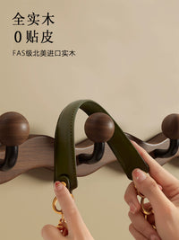 Solid Wood Wall-Mounted Coat Rack with Hooks for Entryway and Hallway