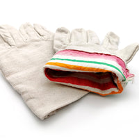 Canvas Work Gloves Heat Resistant Wear-proof Double Layer Protection for Welding and Mechanical Tasks