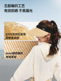 Banana Under Empty Top Sun Protection Straw Hat for Women, UV-Resistant Beach Vacation Sun Hat