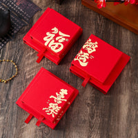 Gold Stamped Jewelry Gift Box 11x11cm Pull-Out Drawer for Bracelets Pendants Badges