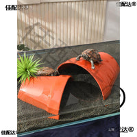 Terracotta Turtle Hideout Cave and Basking Platform for Aquarium and Reptile Tanks
