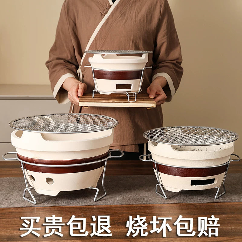 Indoor Household Charcoal Stove for Tea Ceremony and Hot Pot, Outdoor Barbecue Clay Tea Roaster