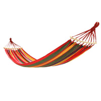 Outdoor Canvas Hammock with Spreader Bar and Carry Bag, Single/Double Person Anti-Roll Swing Bed