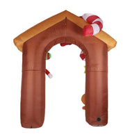Inflatable Gingerbread Man Archway Christmas Decoration, 2.5m Outdoor Holiday Display