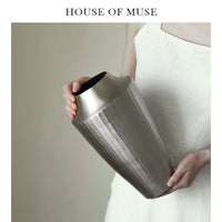 Muse Home "Silver Whisper" Indian Retro Silver-Edged Vase & Candle Holder Decor