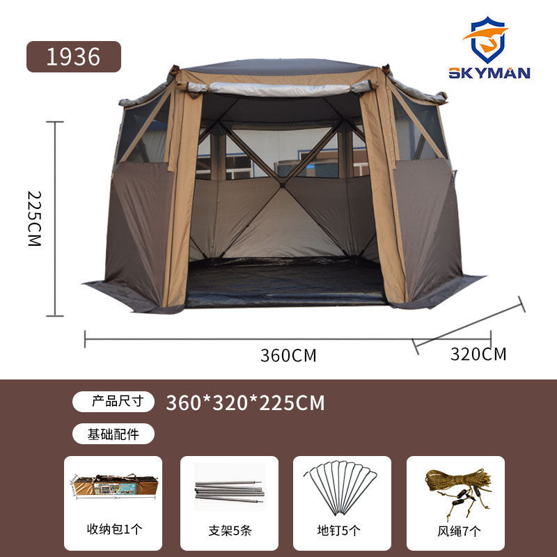 Automatic Pop-Up Hexagonal Camping Tent for Outdoor Family Adventures