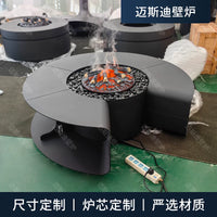Outdoor Wood-Burning Fire Pit for Patios and Gardens, Decorative Fireplace for Ambiance and Heating