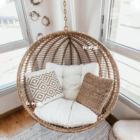 Indoor/Outdoor Rattan Woven Egg Chair Swing for Balcony Patio